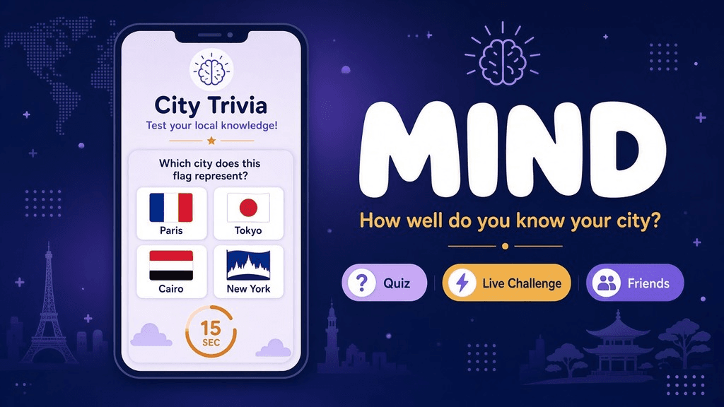 Mind — How well do you know your city? City trivia with Paris, Tokyo, Cairo, and New York.